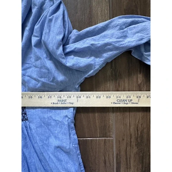 Tuckernuck Chambray Embroidered Aubury Dress Size XL Boho Coastal Western Casual - Picture 5 of 9